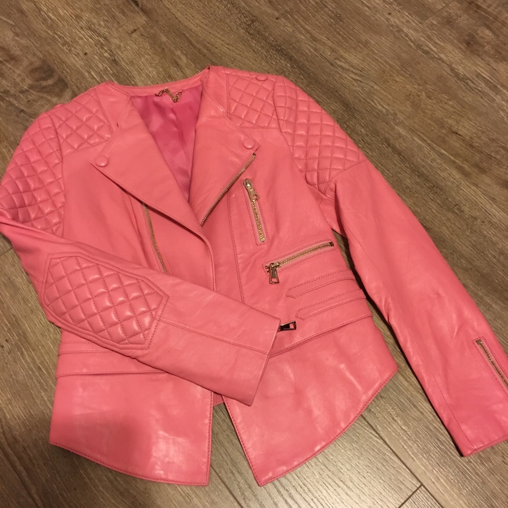 Pink Quilted Genuine Lambskin Women's Jacket